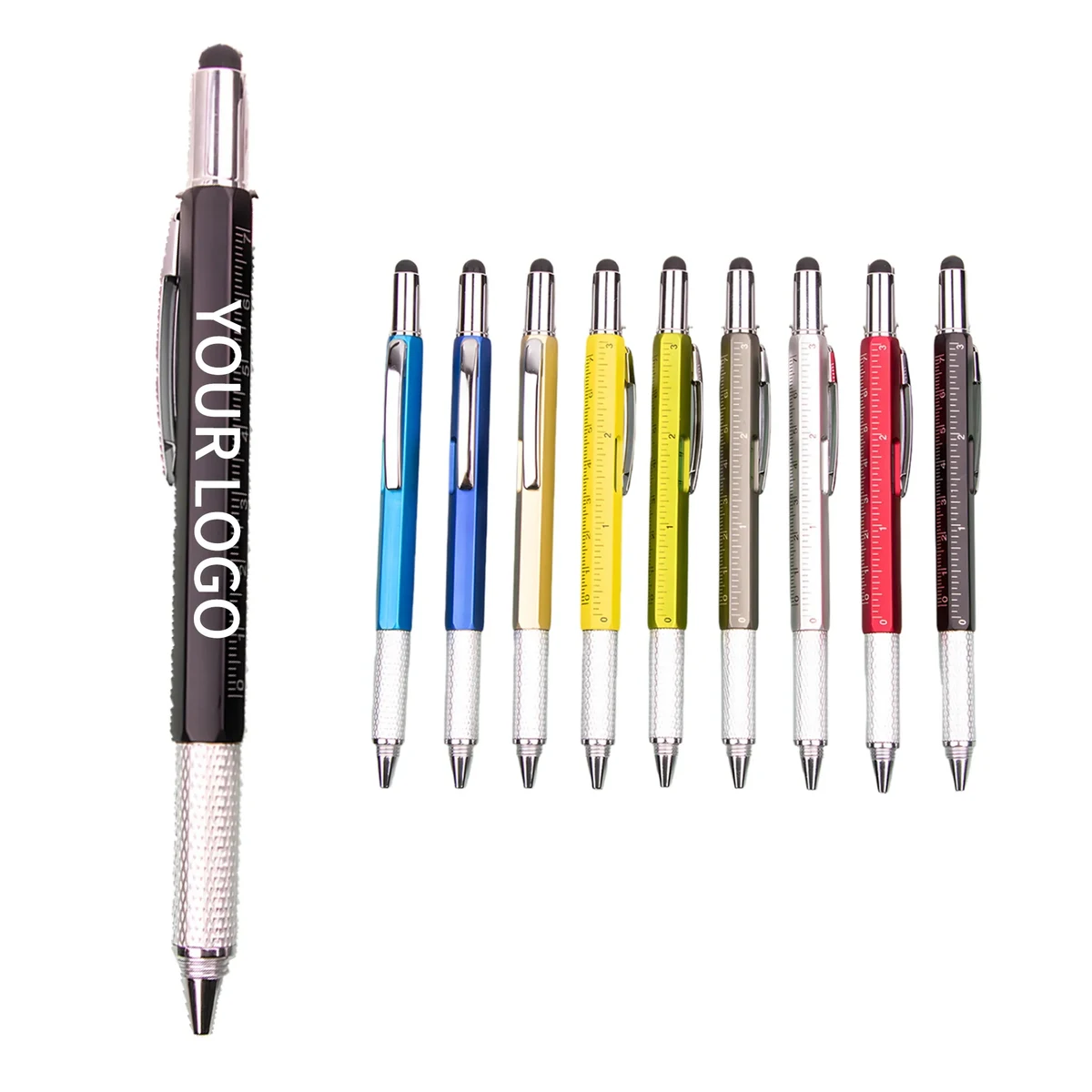 Aluminum Tool Pen with Ruler Level Stylus and Screwdriver 1