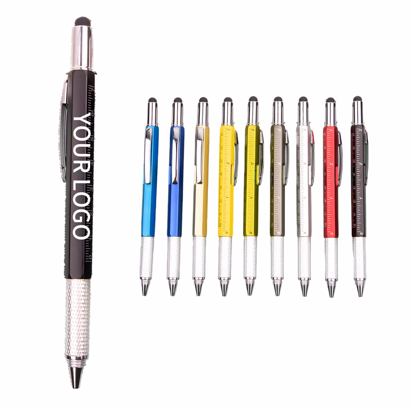 6 in 1 Multifunction Pen with Ballpoint and Stylus
