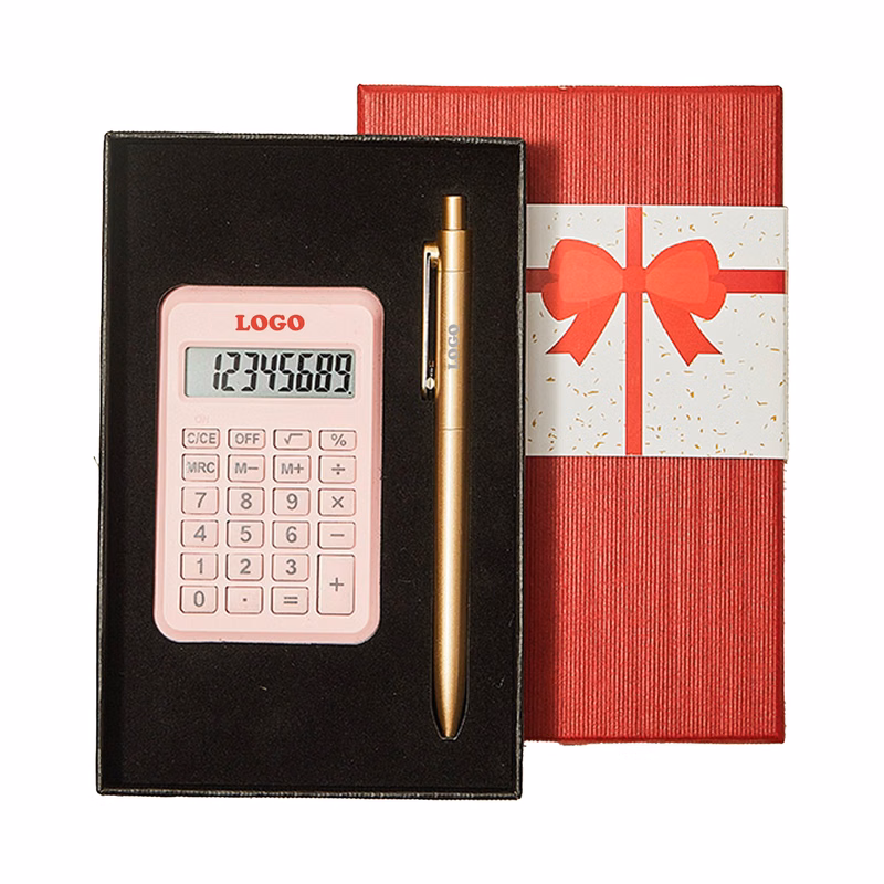 MOQ 10 pcs Aluminum Pen Calculator Set