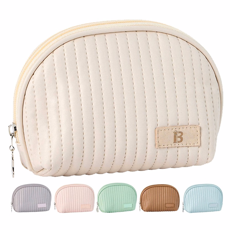 PU Leather Half Circle Cosmetic Bag
