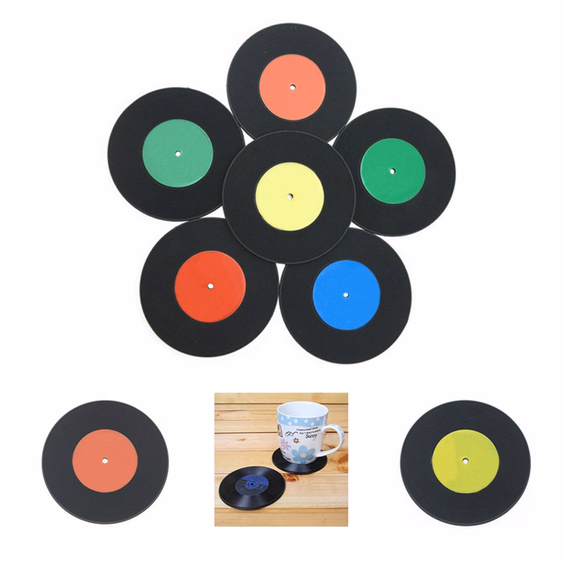 PVC CD Album Record Drink Coaster
