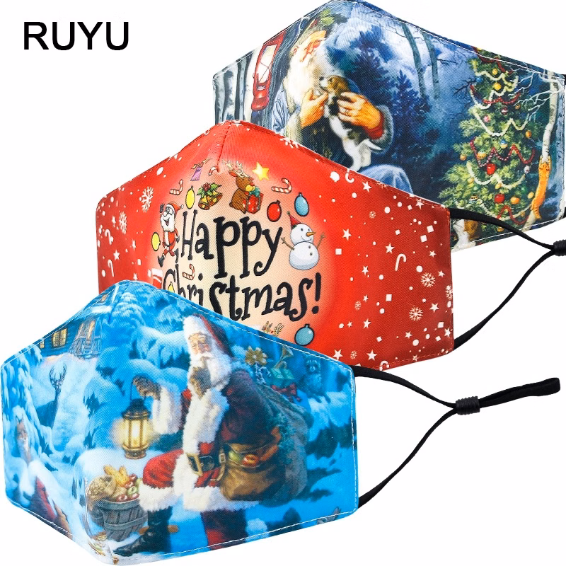 Face Mask 2-Ply Fabric with Filter Pocket Christmas