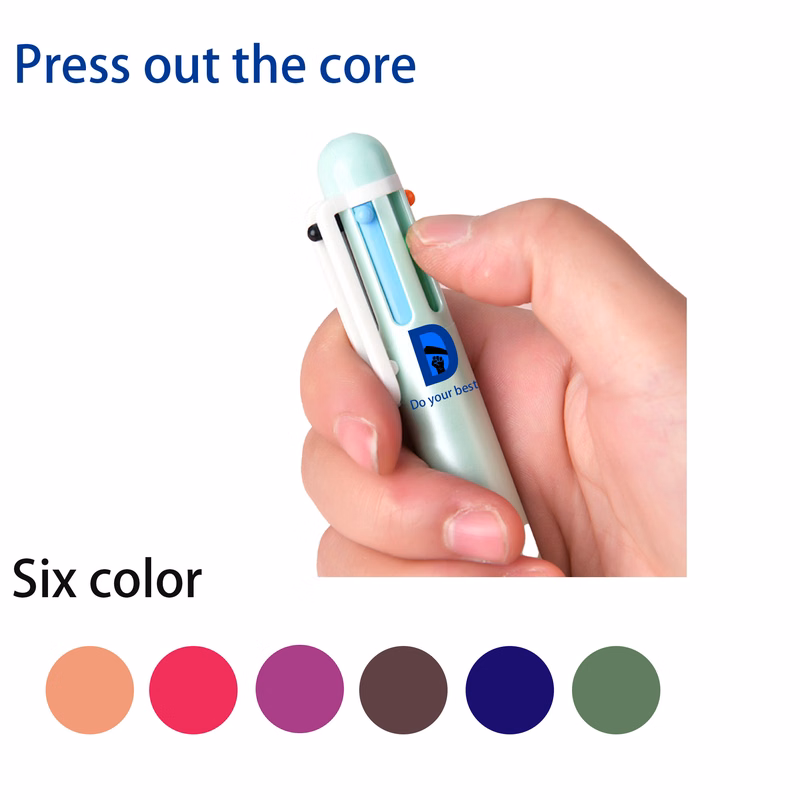 6 Colors Barrel Ballpoint Pen