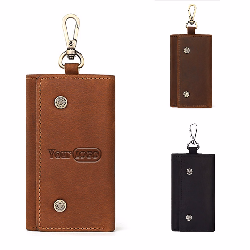 genuine leather keychain wallet