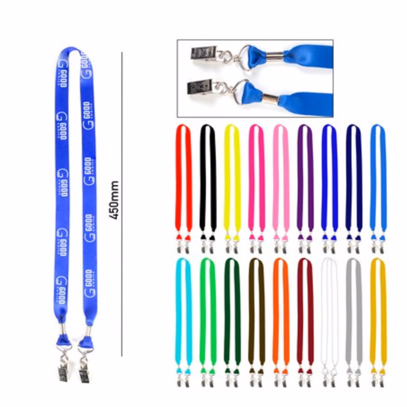 3/4 Inch Full Color Lanyard with Dual Bulldog Clips