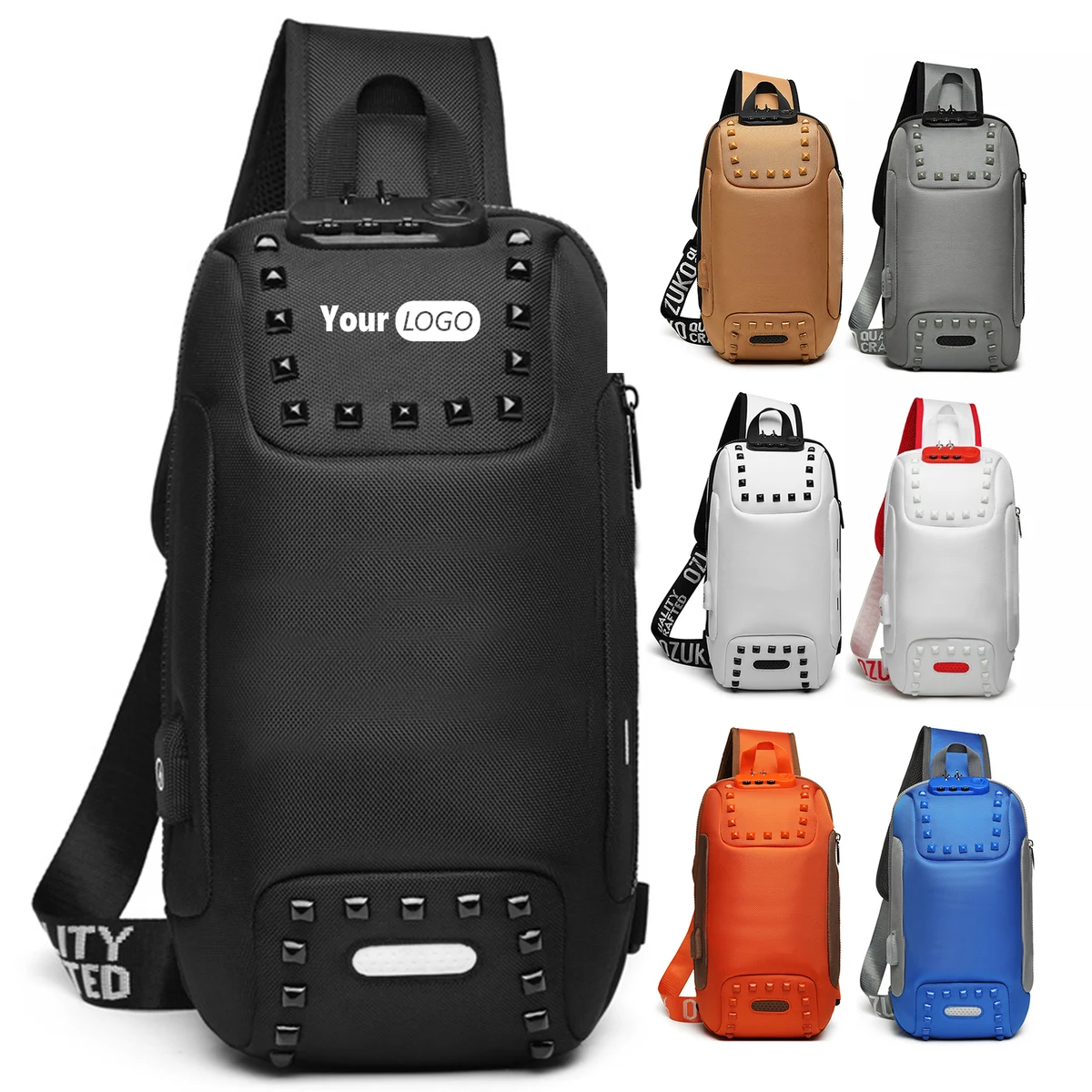 Oxford Men Sling Backpack Anti Theft Crossbody Shoulder Bag 1