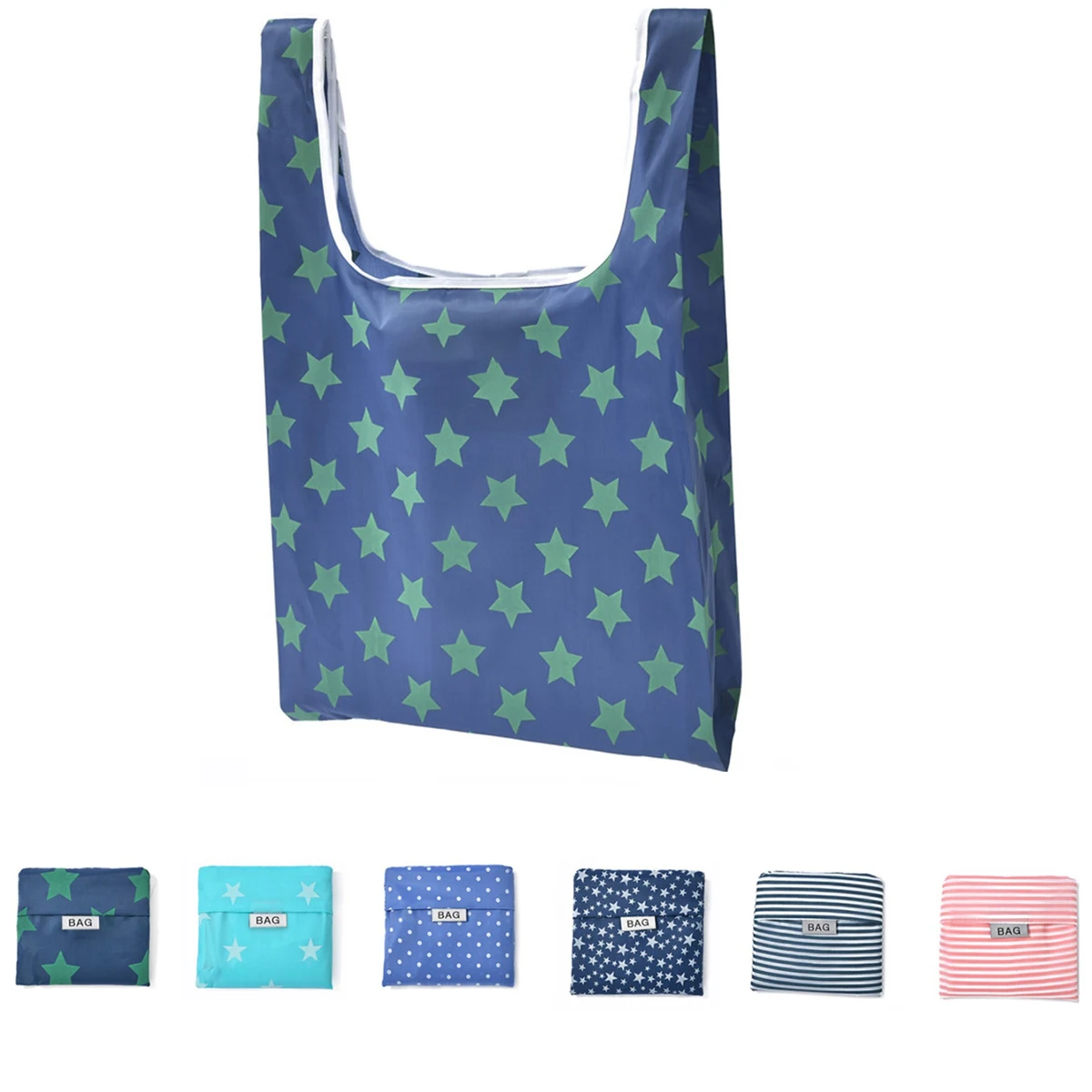 Folding Reusable Grocery Bag, custom tote bag with logo imprint 1