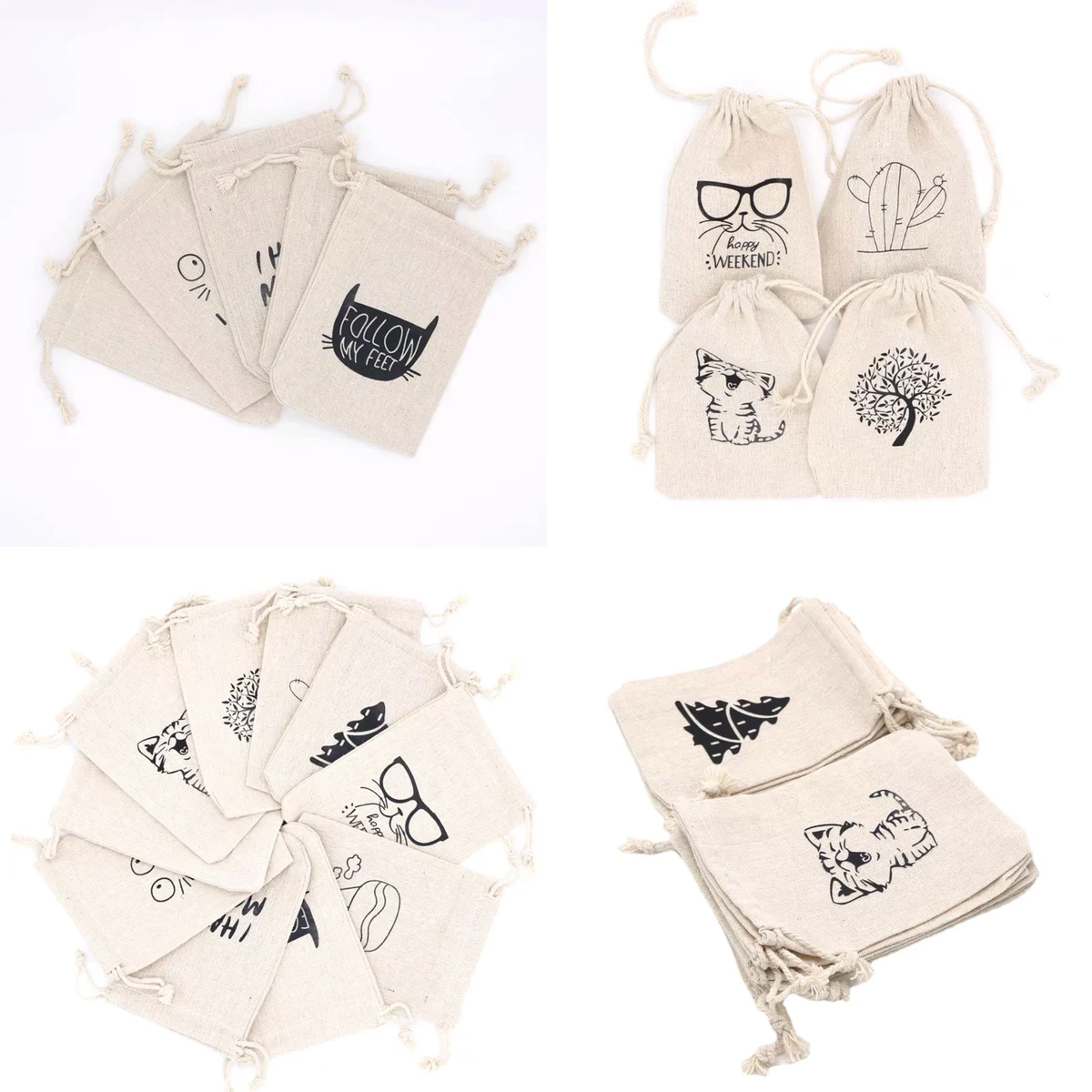 Cactus Pattern Printing Cotton Bags 1
