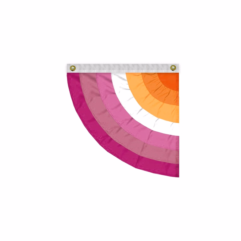 3'x3' Butch Lesbian Pleated Half Fan- Left Side