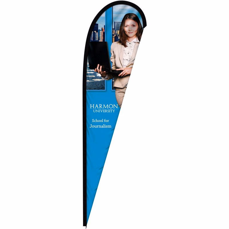 12' Single Reverse Custom Portable Teardrop Banner