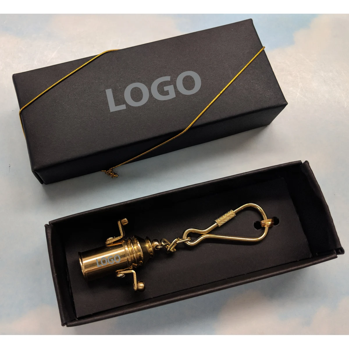 Brass Nautical Binnacle Key Chain in Gift Box 1