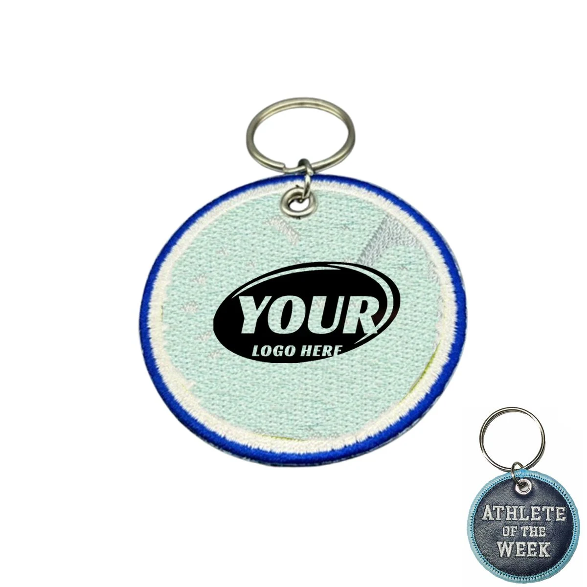 PU Leather Embroidery Keychain 1