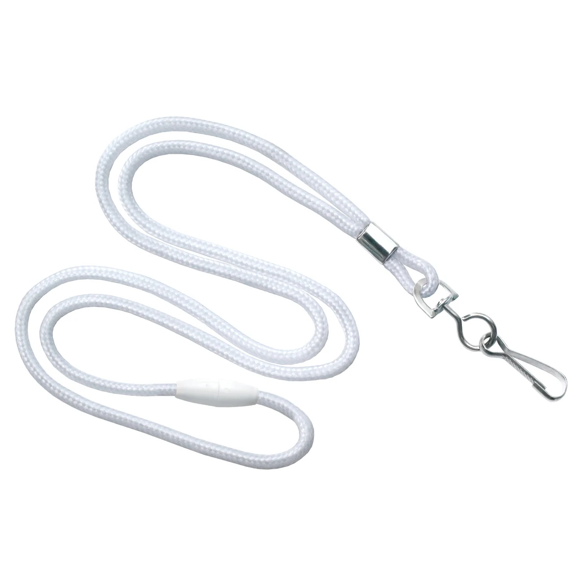 1/8" Breakaway Blank Lanyard w/Swivel Hook (White) 1