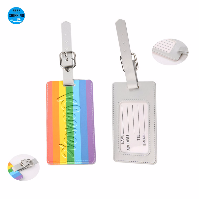 Rainbow Debossed Luggage Tag