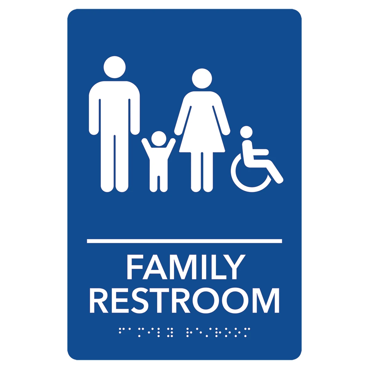 FAMILY Accessible Blue Ready-to-Hang ADA Sign 1