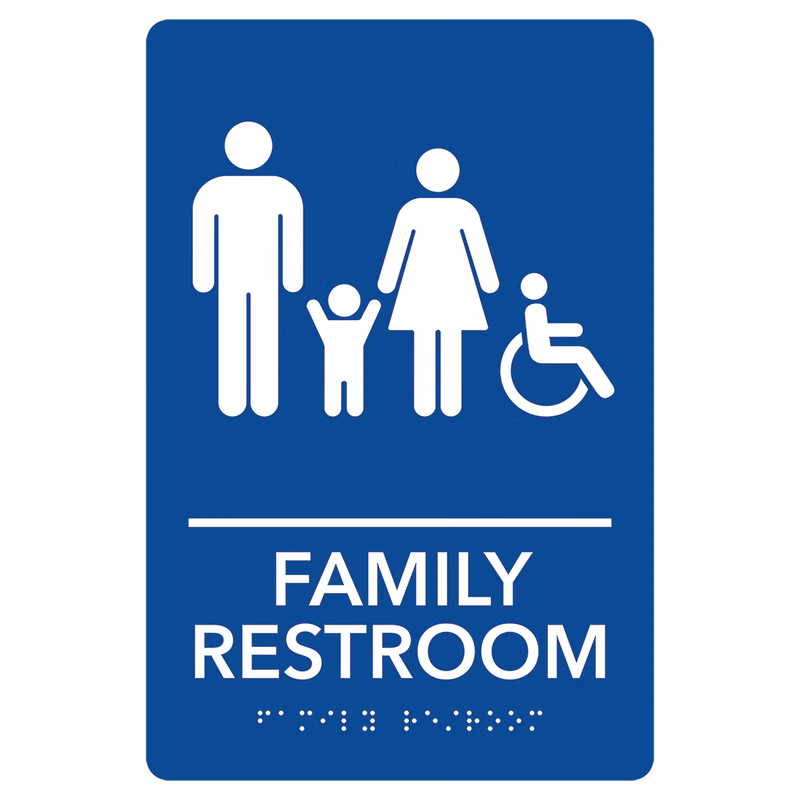 FAMILY Accessible Blue Ready-to-Hang ADA Sign