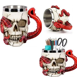 Skull Beer Coffee Mug With Tentacle Handle 1