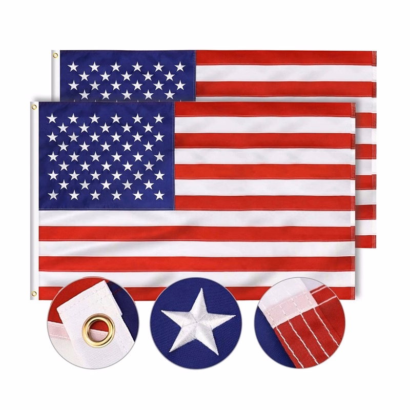 3x5ft USA Flags With Embroidered Stars