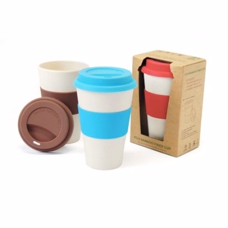 Bamboo-Fibre Cup with Silicone Lid and Sleeve