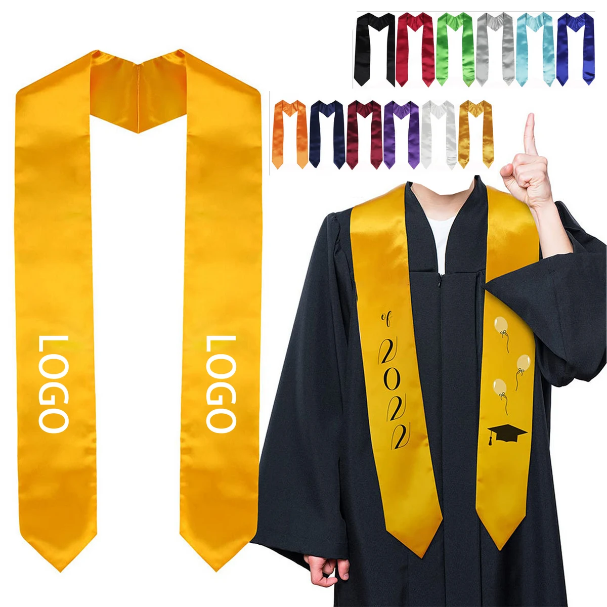 Plain Graduation Honor Stole MOQ 100pcs 1