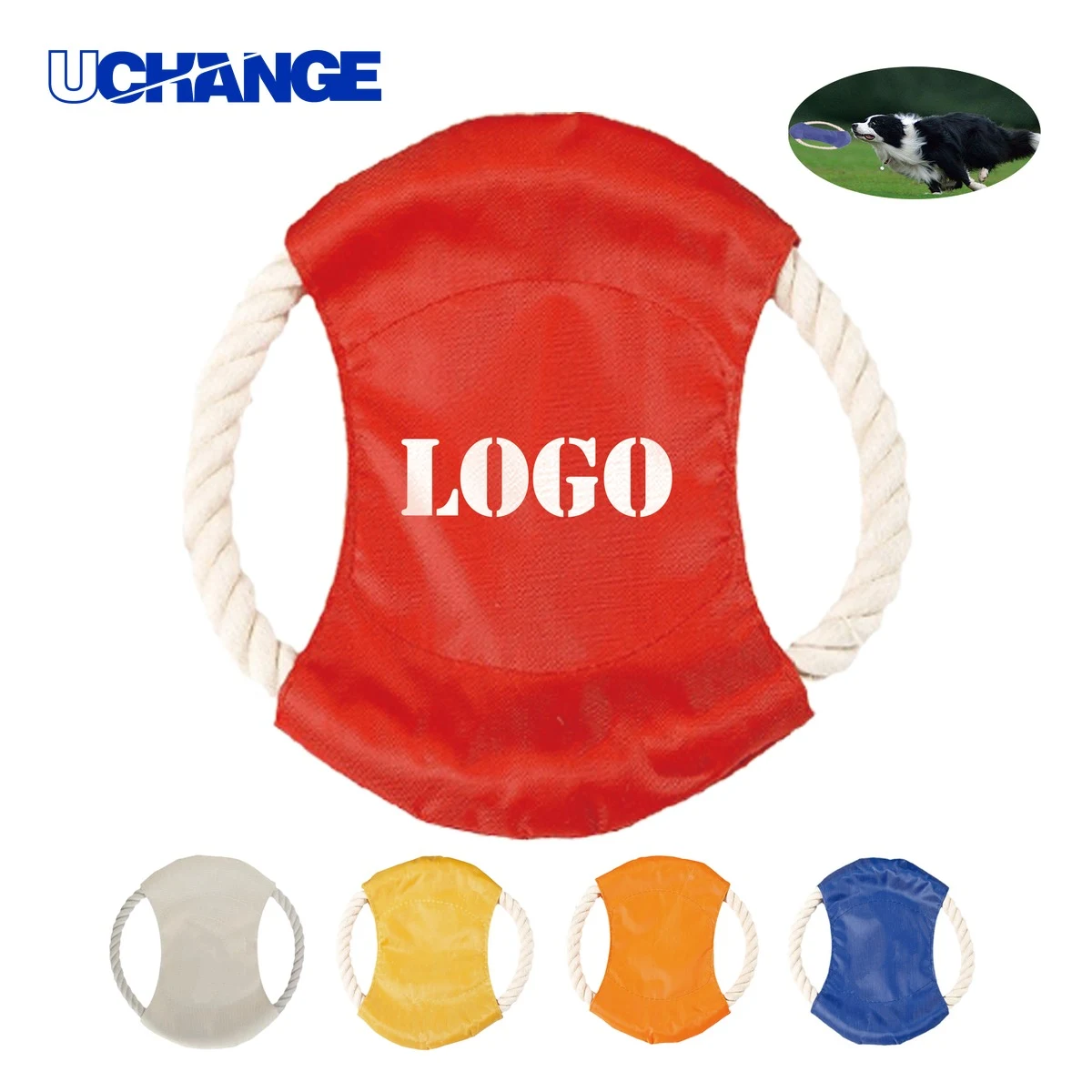 Cotton Rope Dog Flying Disc Toy for Fetch Play 1