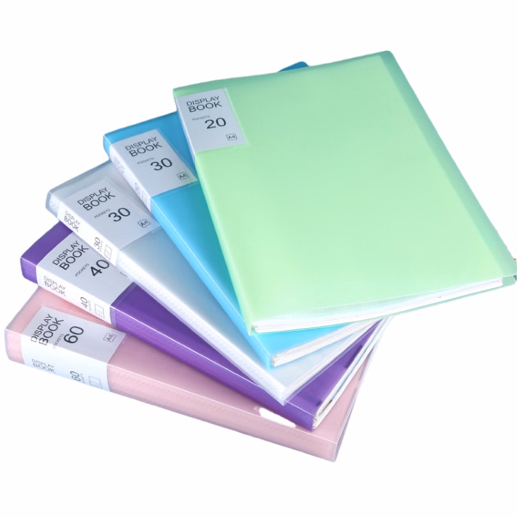Factory price A4 20 sheets office plastic stationery clear file folder