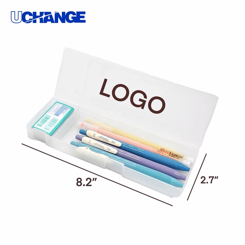 Clear Plastic Pencil Storage Box Case