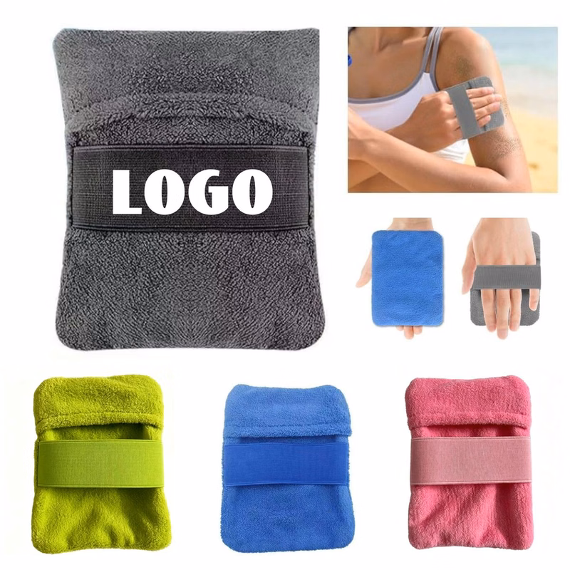 Coral Fleece Beach Sand Remover Mitt with Elastic Strap