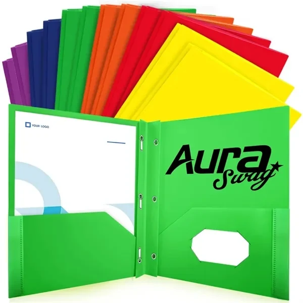 Custom Two-Pocket Folder with Business Card Slot — Professional Office Organization 1