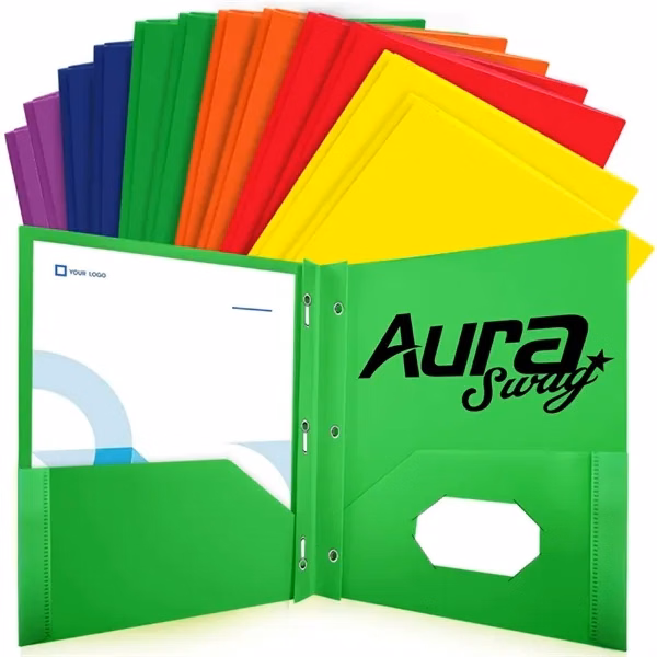 Custom Two-Pocket Folder with Business Card Slot — Professional Office Organization