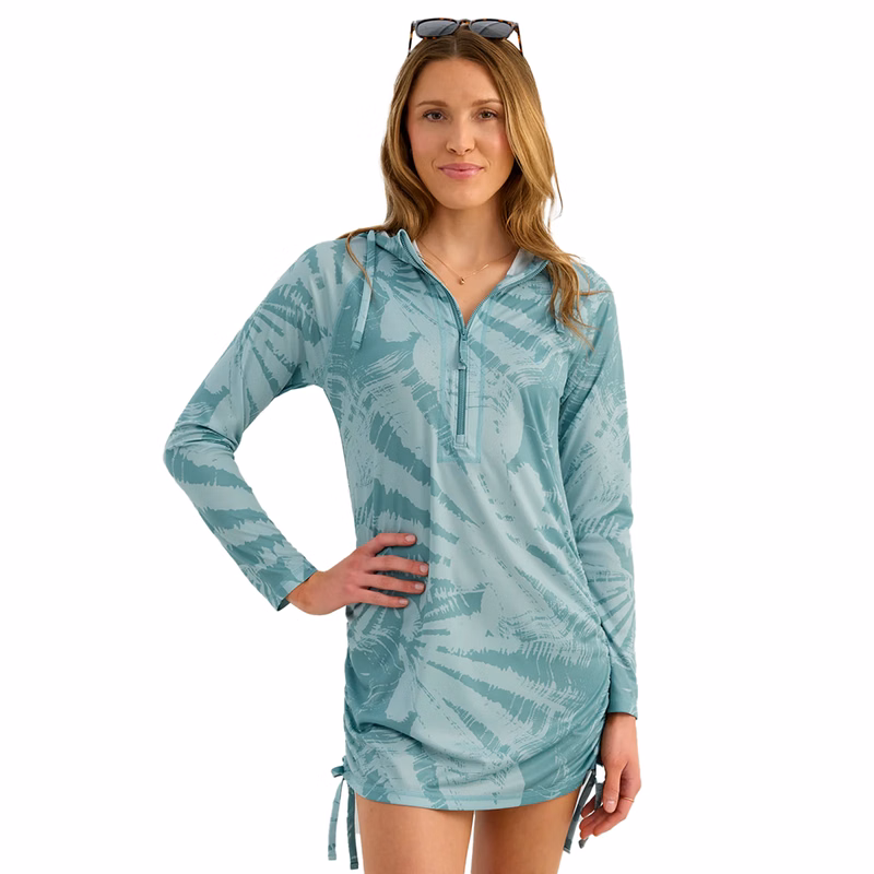 Huk® Women's Printed Full Sleeve Cover-UP Dress with UPF50+ Protection and Custom Logo