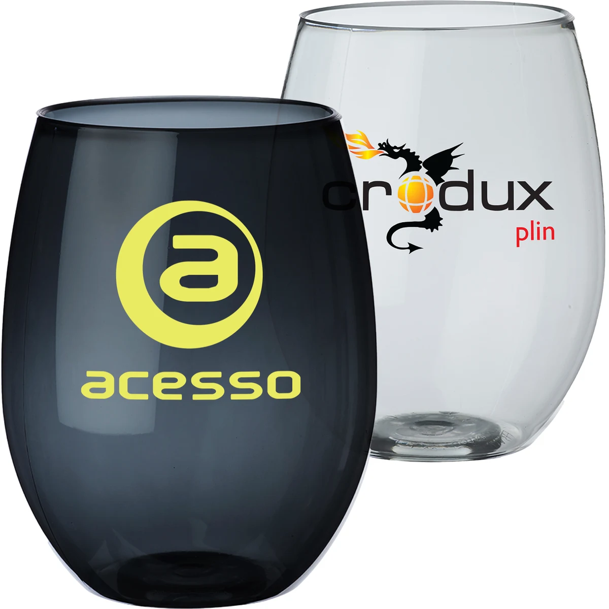 Recycled Plastic 16 oz. Stemless Wine Glass 1