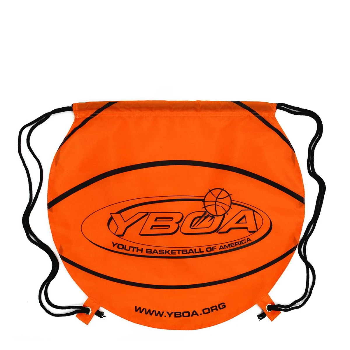 Custom 210D Polyester Basketball Shaped Drawstring Backpack Cinch Bag14.75"x16.5" 1