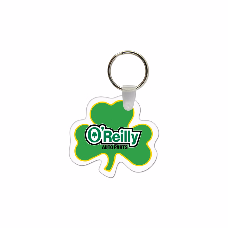 Shamrock Shaped USA Made Vinyl Keychain