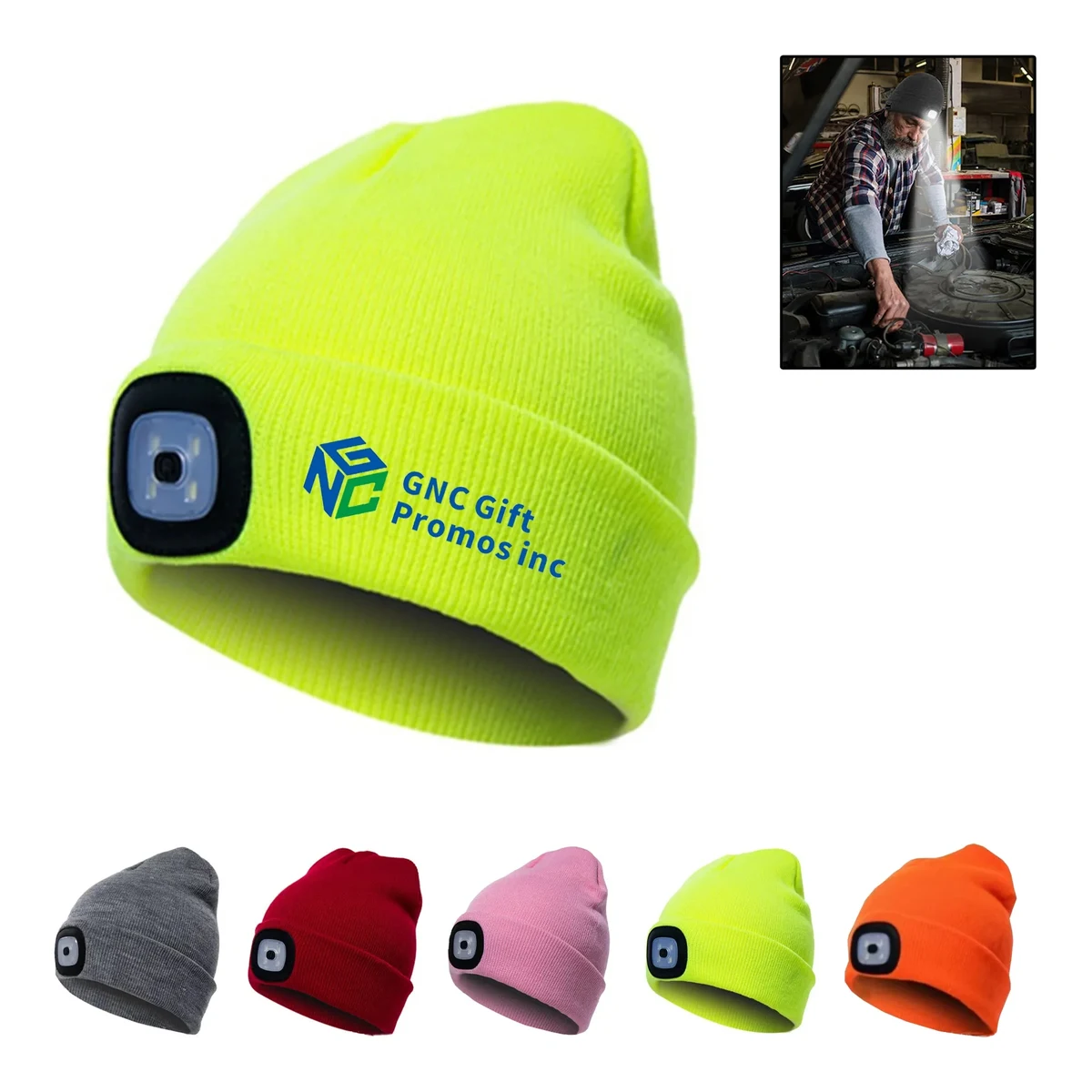 Knitted Hat LED Light 8.6"x8.2" 1