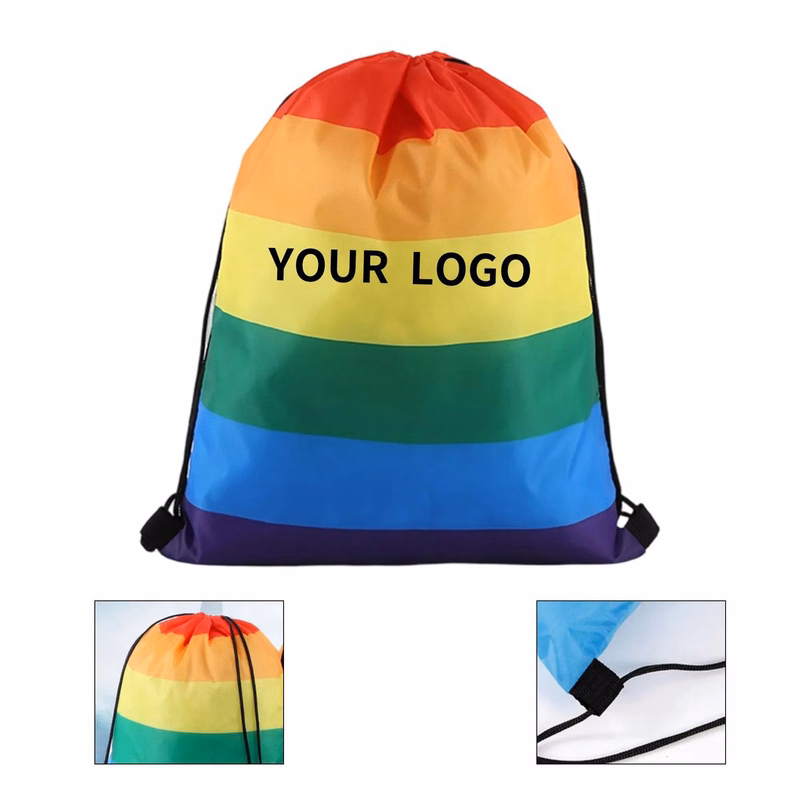 Durable Terylene Pride Drawstring Bag for Festivals