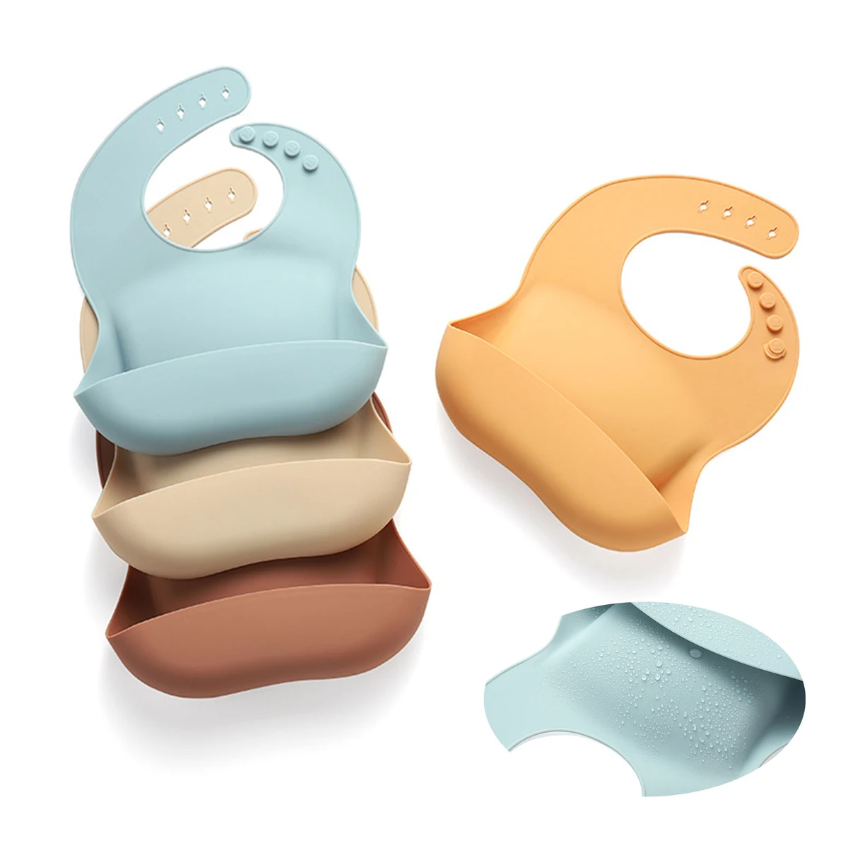 Silicone Snap-On Baby Bib 1