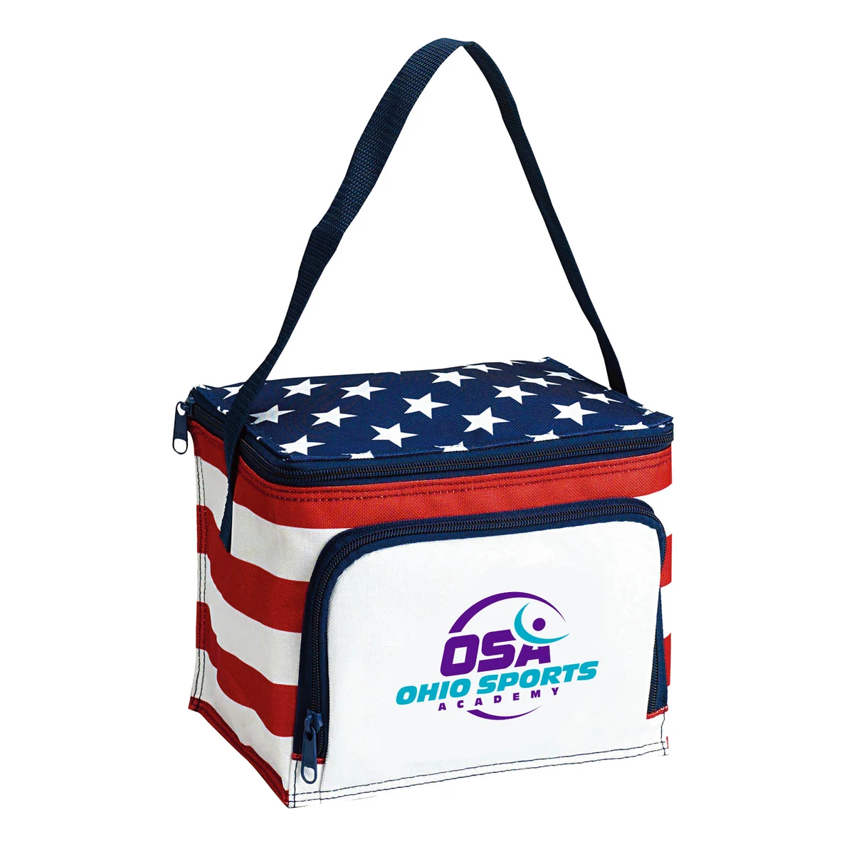 600D Polyester Insulated Stars & Stripes 6 Can Cooler Bag (Cooler, Bags) 1
