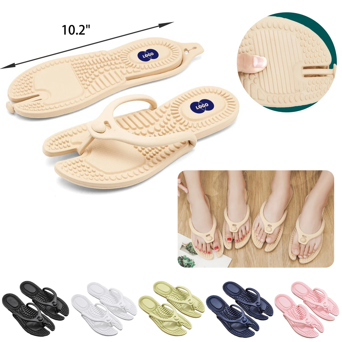MOQ 50 PCS Stylish EVA Folding Flip Flop 1