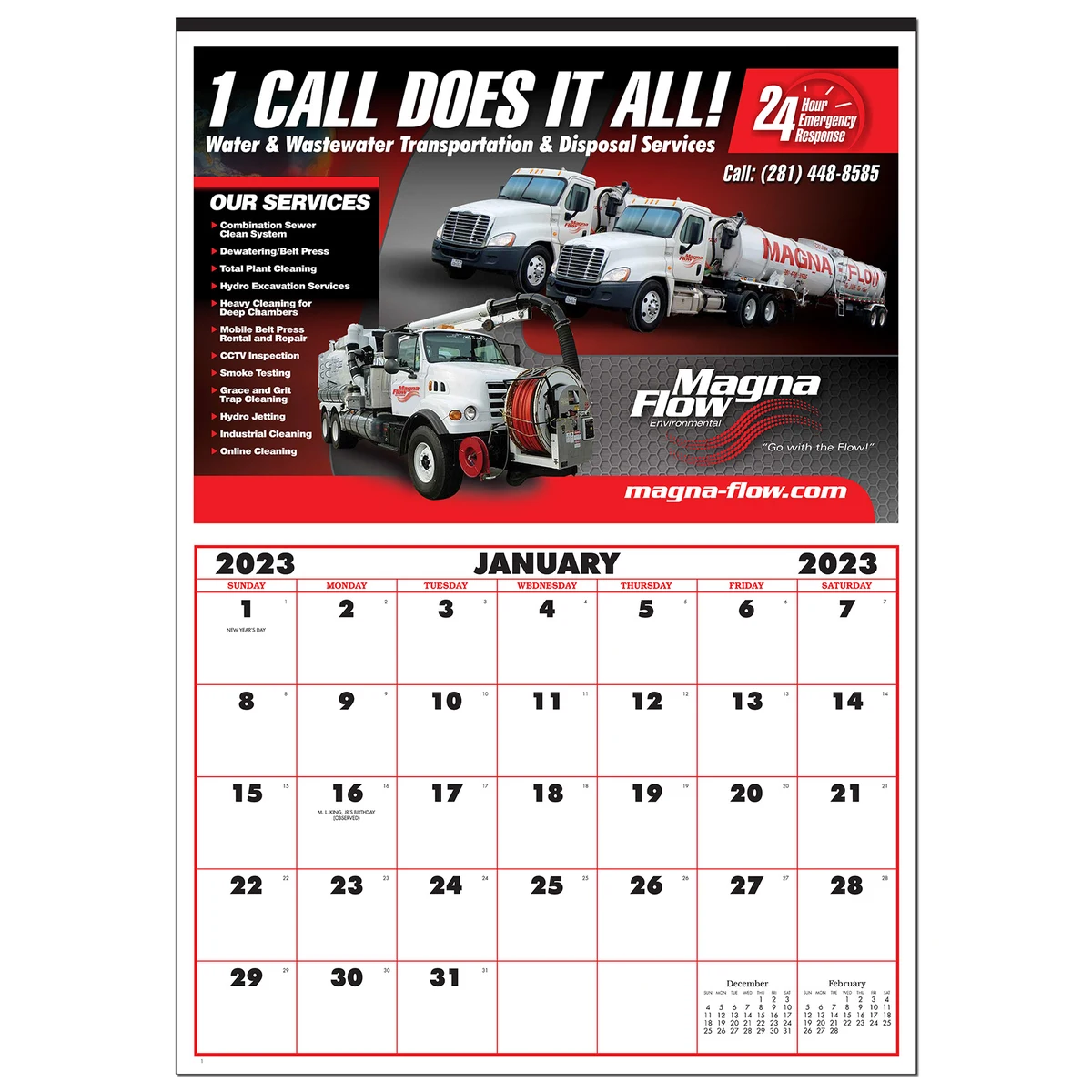 Single Photo 12 Month Apron Wall Calendar 1