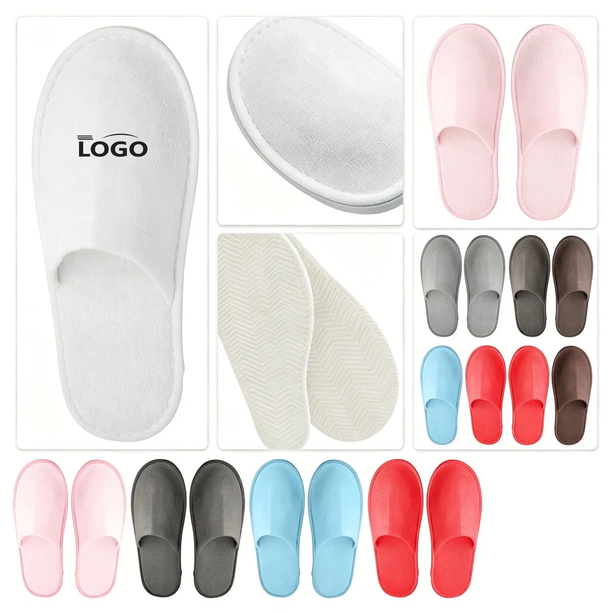 Disposable Hotel Slippers with Towel Fabric 1