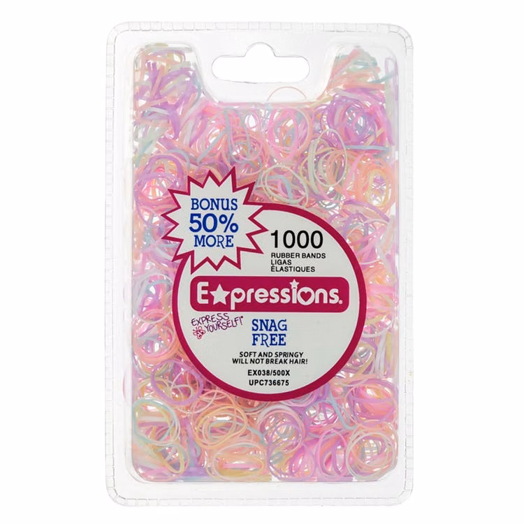Pastel Rubber Hair Bands - 1000 Pack Snag-Free
