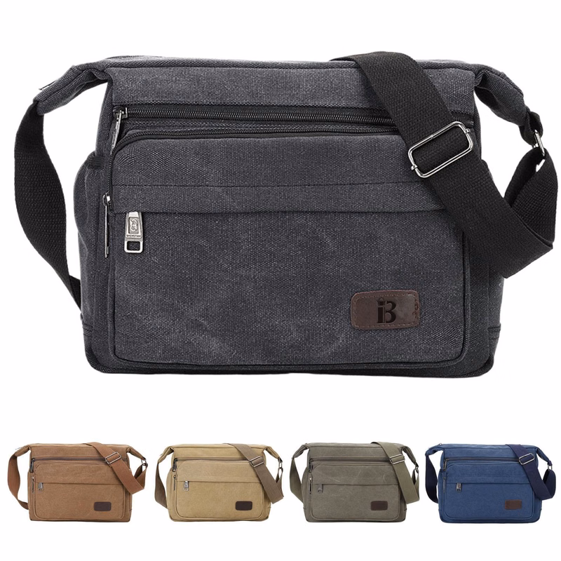 Canvas Crossbody Messenger Bag