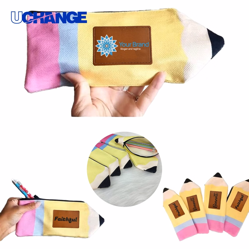 Pencil-Shaped Canvas Pouch