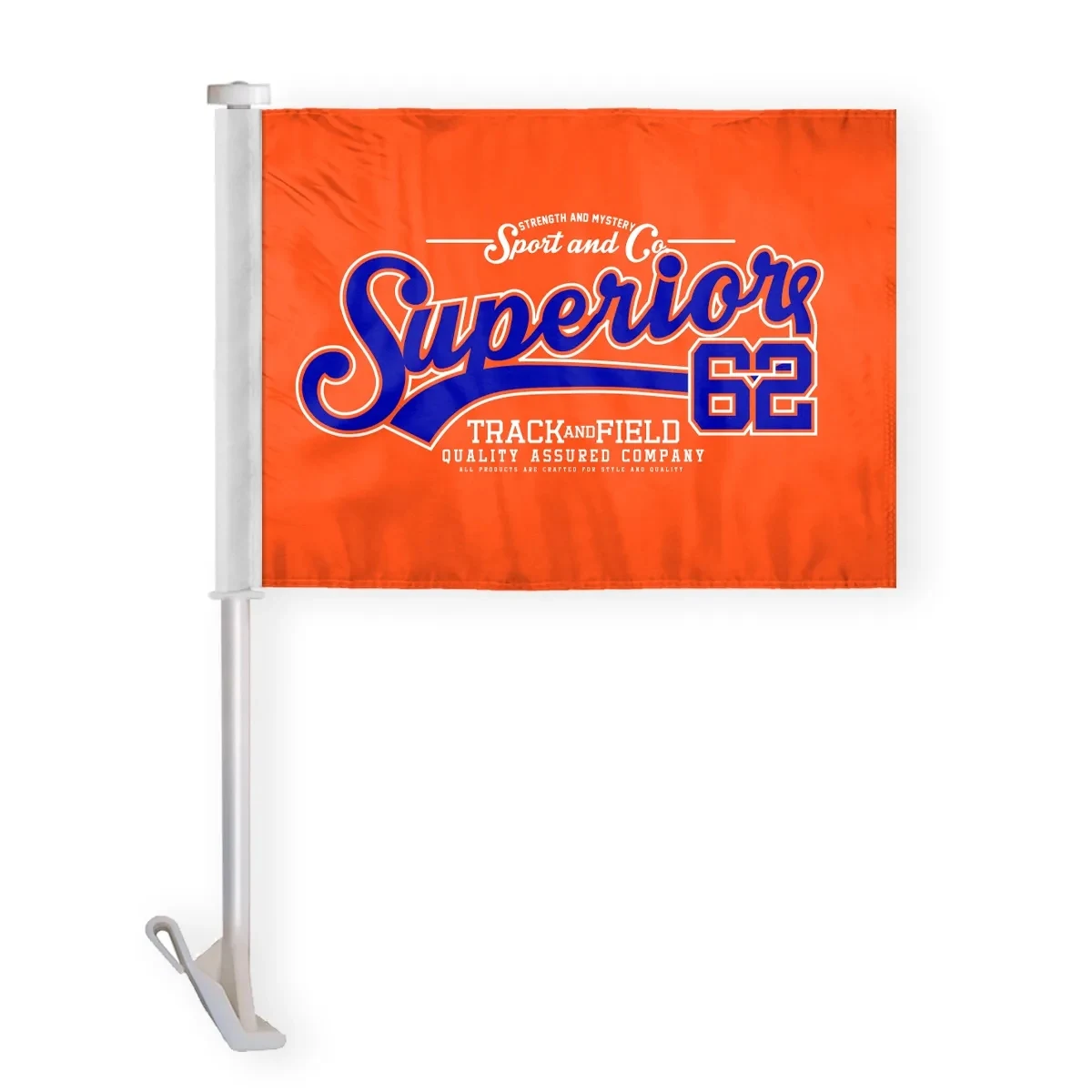 Custom Screen Sublimation Car Flag, 19" stiff pole 1