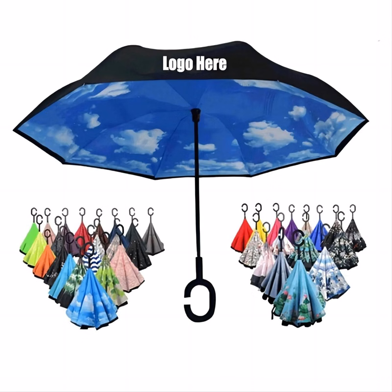 Windproof Double Layer Folding Inverted Umbrella
