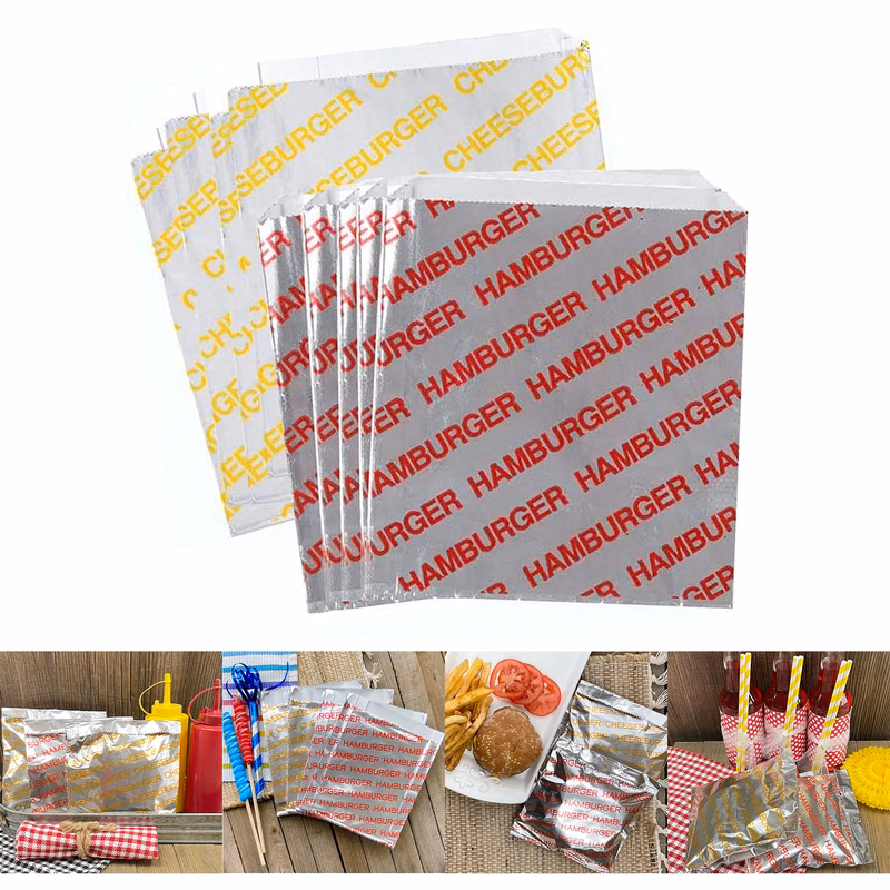 Printed Foil Hamburger And Cheeseburger Bags