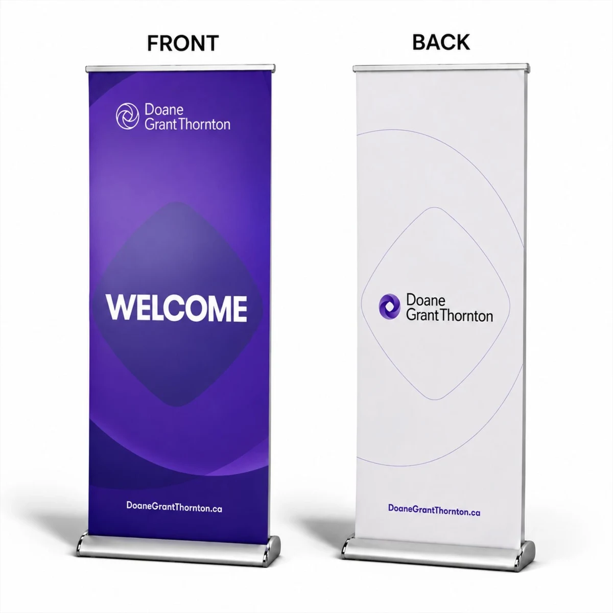 24Hr Express Ship- Deluxe Wide Base Retractable Pull Up Banner Double sided, 33.5x79, NO SETUPS 1