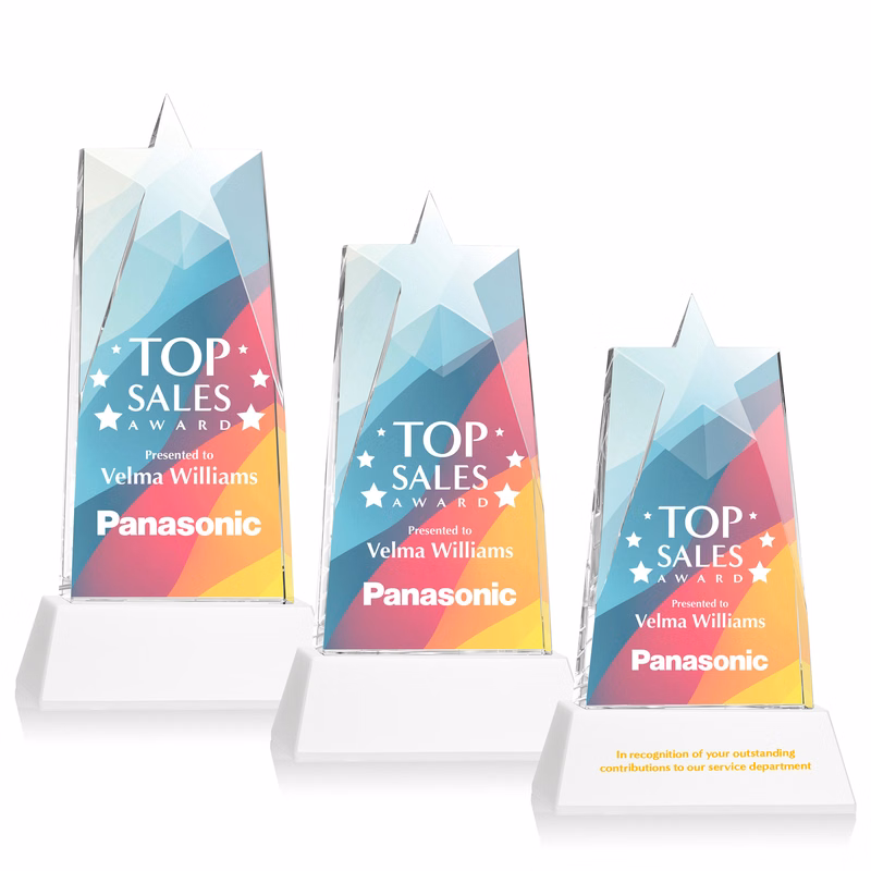 Millington Star VividPrint™ Award on Base - White