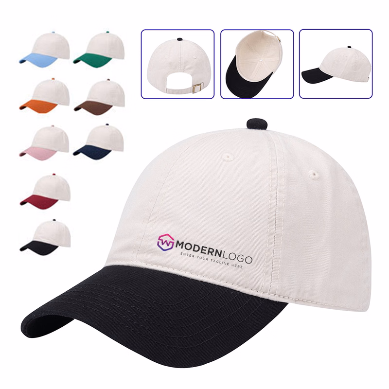 Two-Tone Cotton Adjustable Unisex Baseball Cap